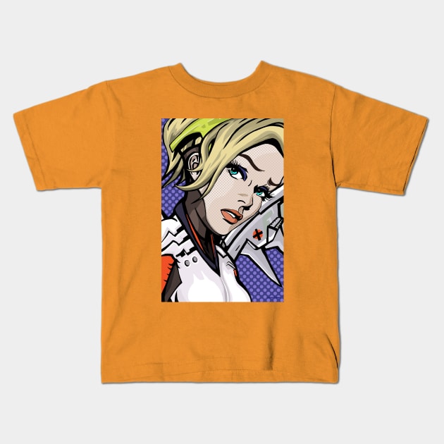 Mercy Lichtenstein Kids T-Shirt by FanboyMuseum